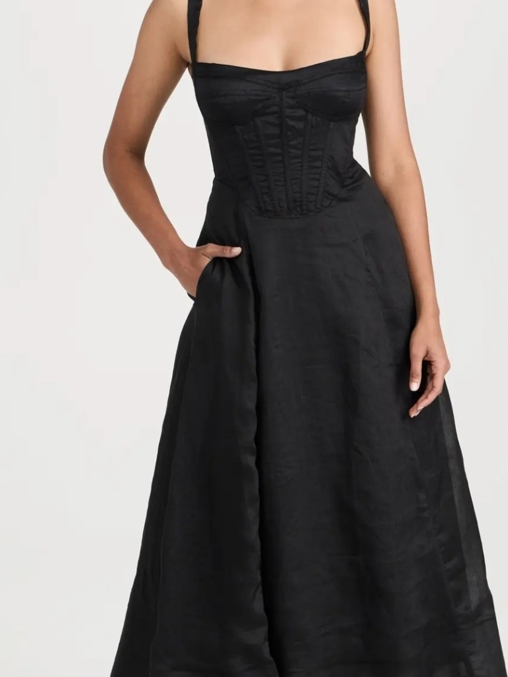 BARDOT Adaline Corset Midi Dress. - Picture 2 of 7